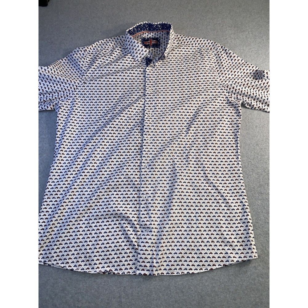 Soul of London Men's Long Sleeves Shirt Button Up White Cars ‎ Size 17.5 - Picture 3 of 7